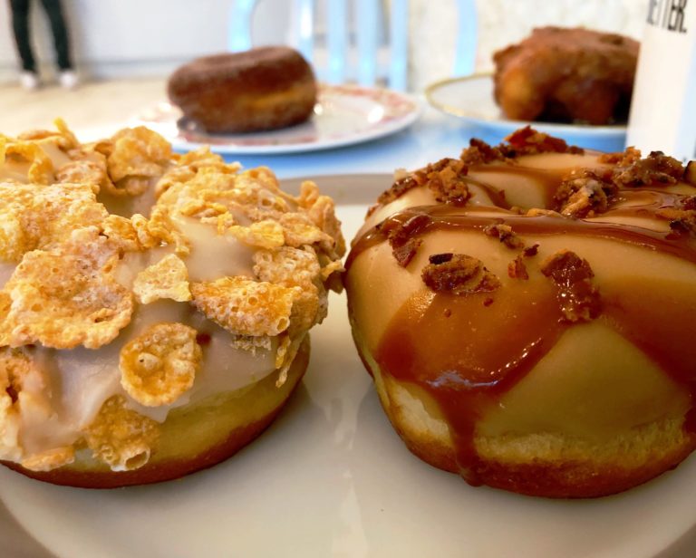 MAD Donuts Frosty Flakes and Maple Bacon Donut Club NYC